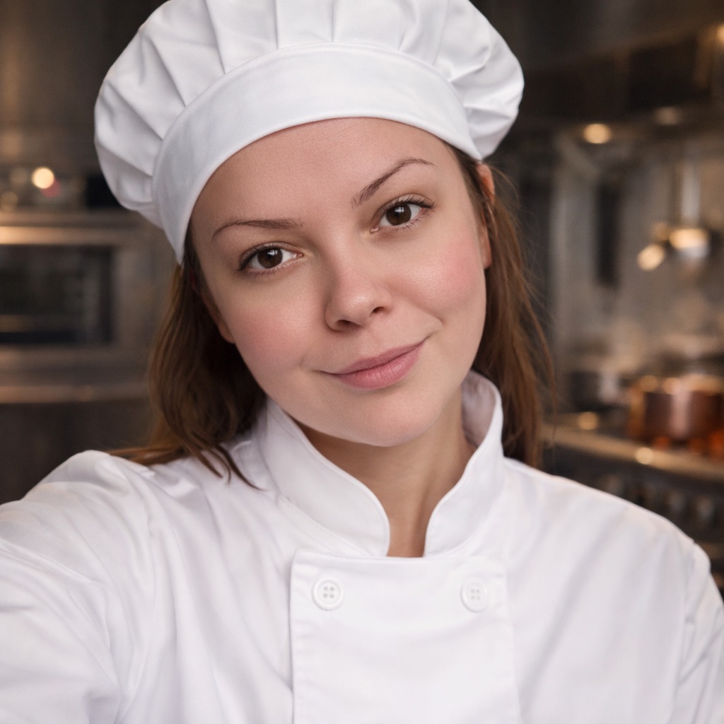 Food blogger Iva preparing a meal in the kitchen