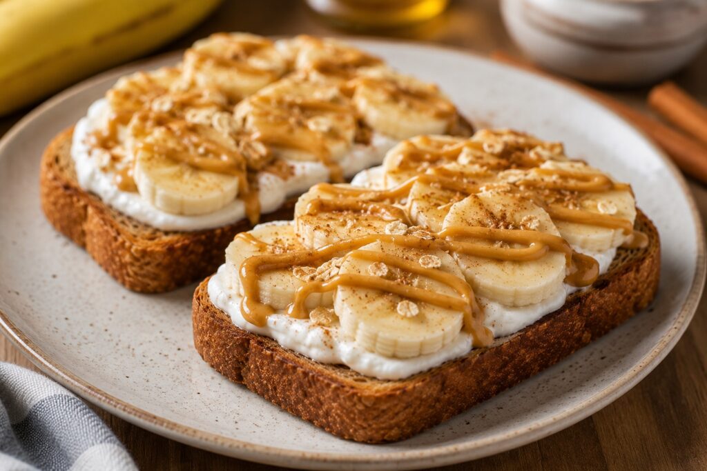 Banana Peanut Butter Yogurt Toast banana peanut butter yogurt toast.j