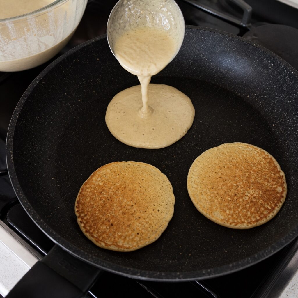 Low Calorie Oatmeal Pancakes (Healthy & High Protein) cooking oatmeal pancakes