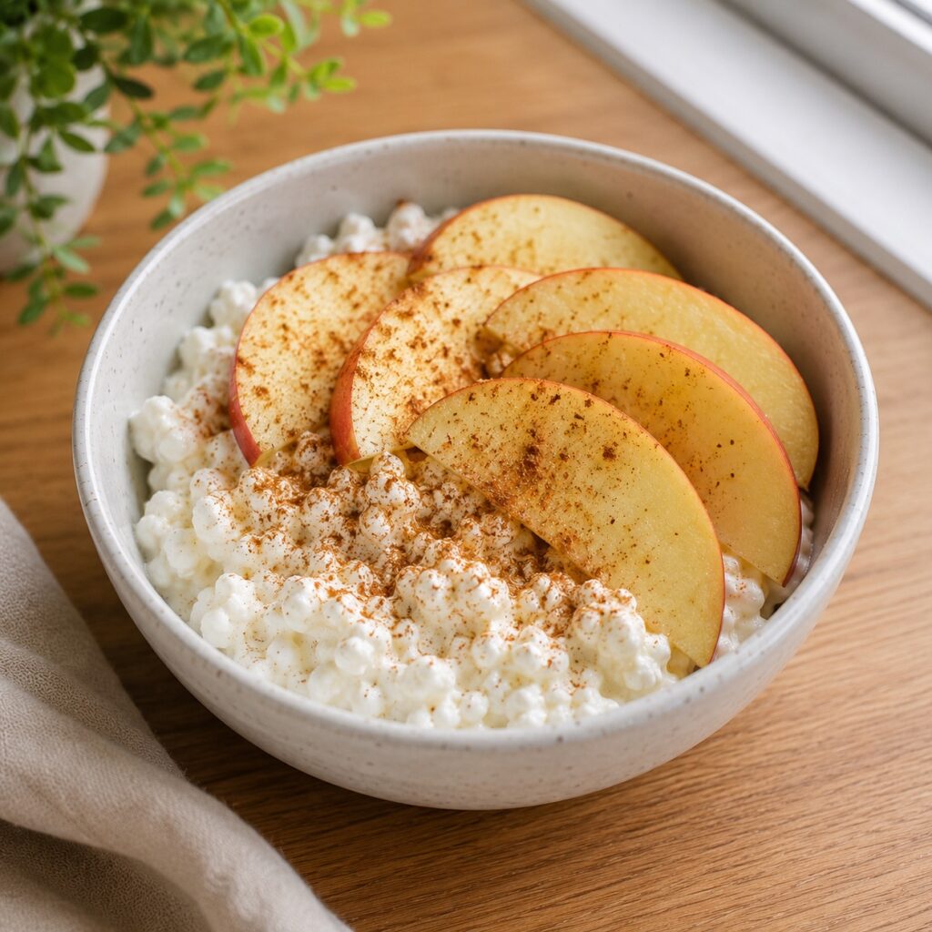 High Protein 1000 Calorie Meal Plan Easy Recipes cottage cheese apple protein snack