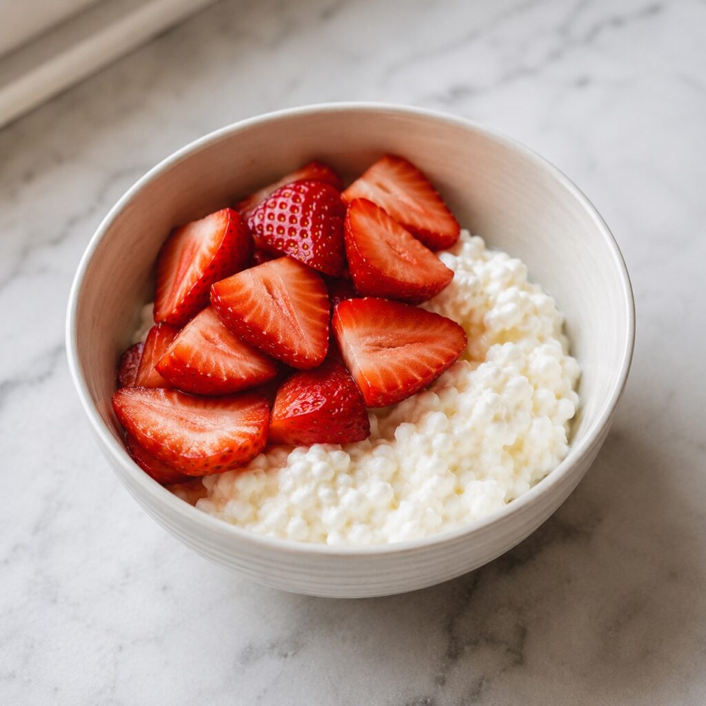 cottage cheese strawberries snack