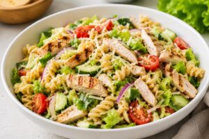 healthy chicken pasta salad
