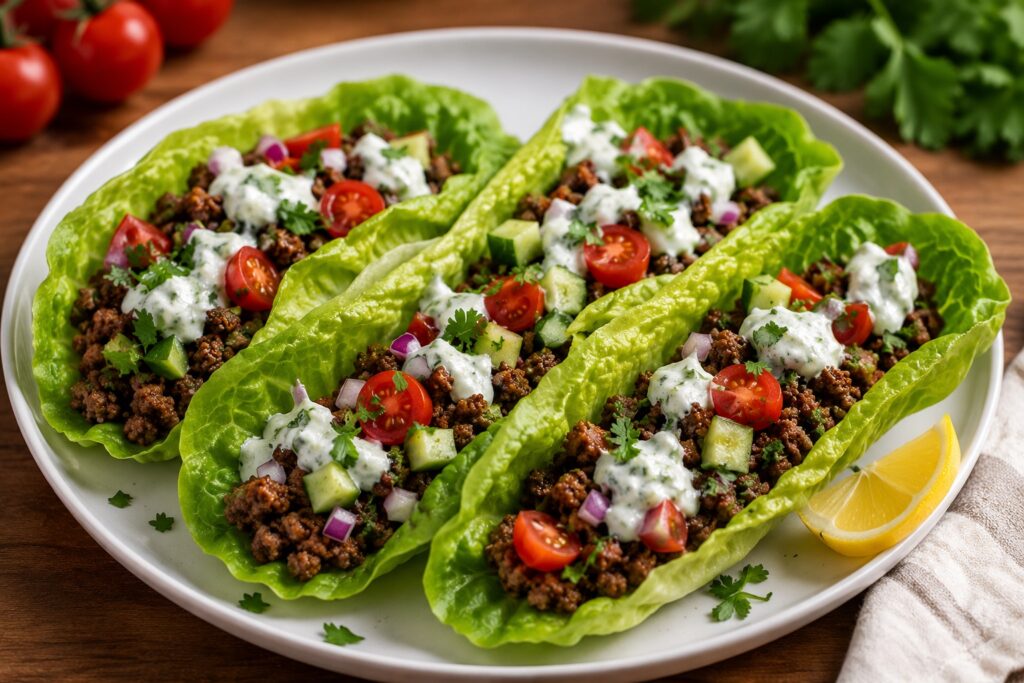 healthy taco lettuce wraps
