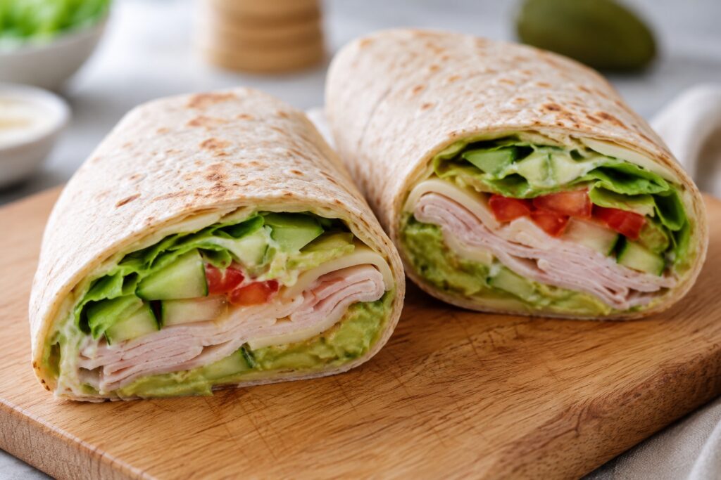 Turkey Avocado Wrap – Easy Low Calorie Lunch Recipe healthy turkey avocado wrap