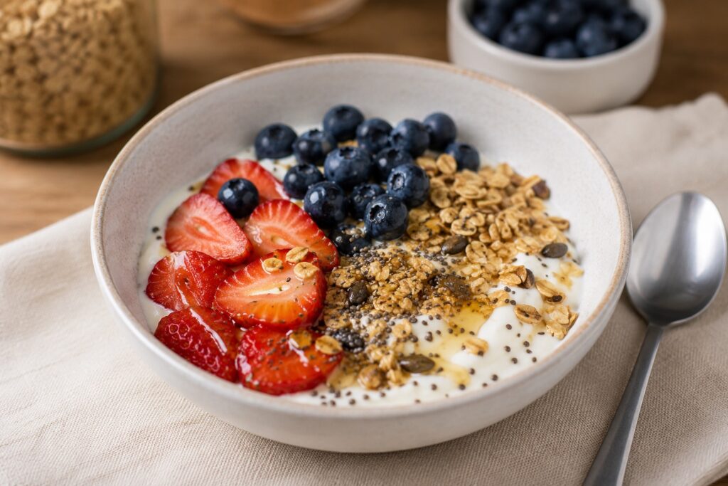 high protein yogurt breakfast bowl