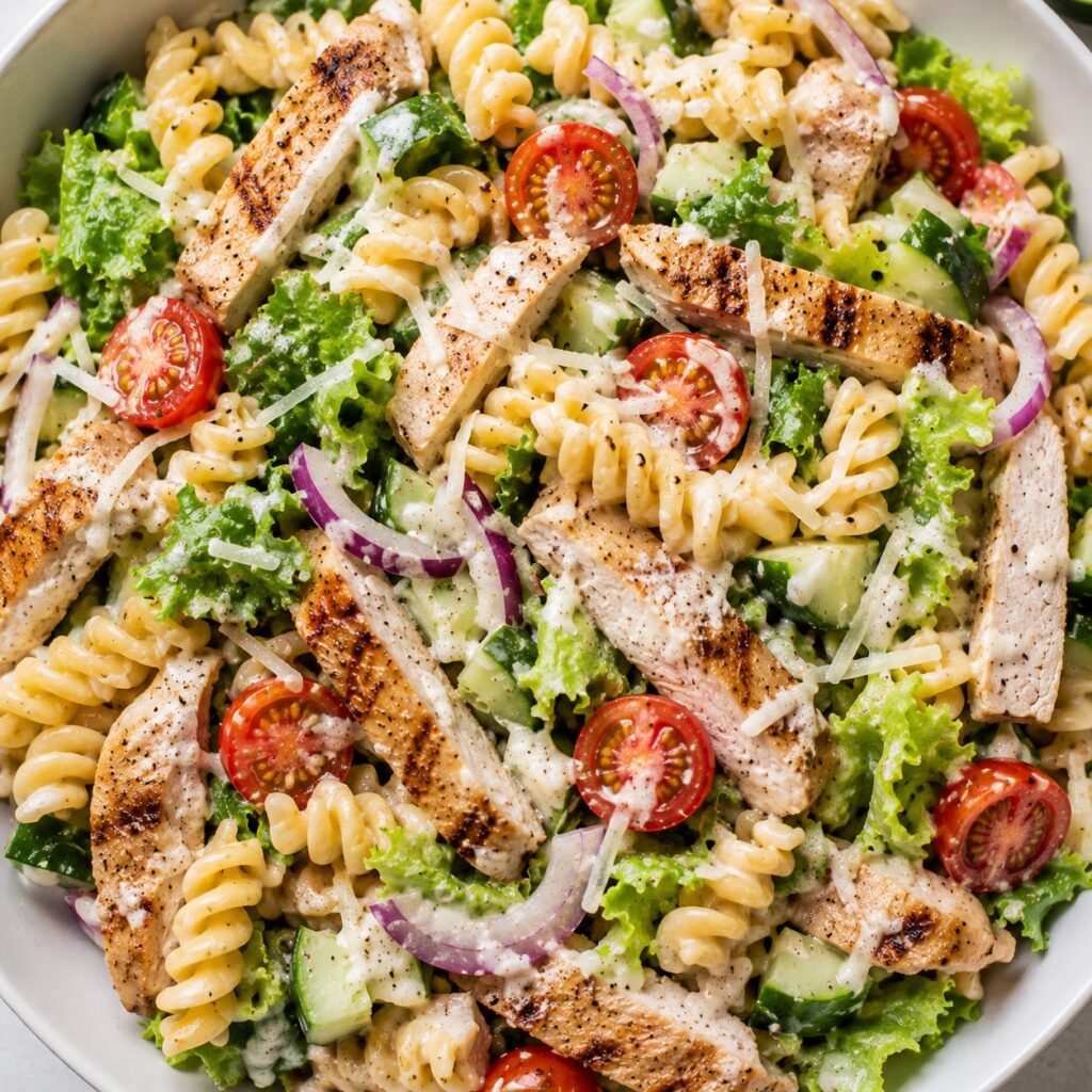 homemade chicken pasta salad