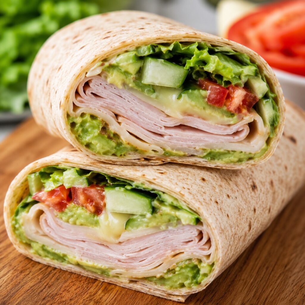 Turkey Avocado Wrap – Easy Low Calorie Lunch Recipe homemade turkey avocado wrap