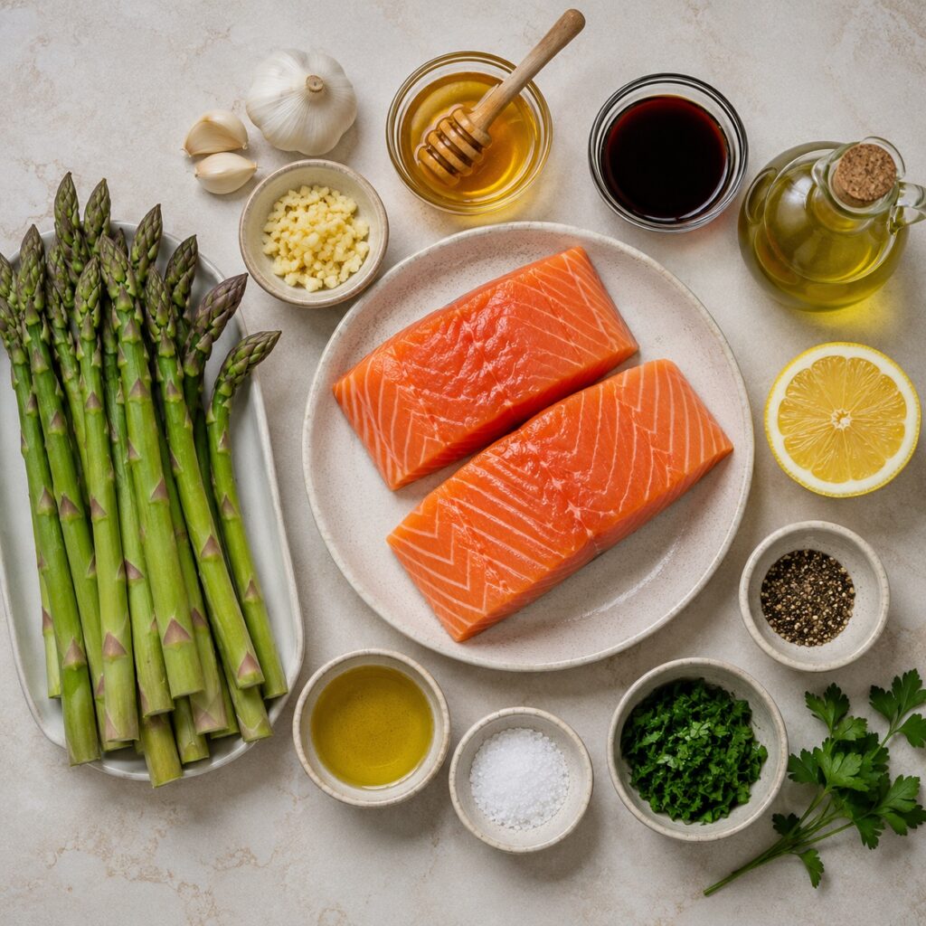 Honey Garlic Salmon with Roasted Asparagus honey garlic salmon ingredients