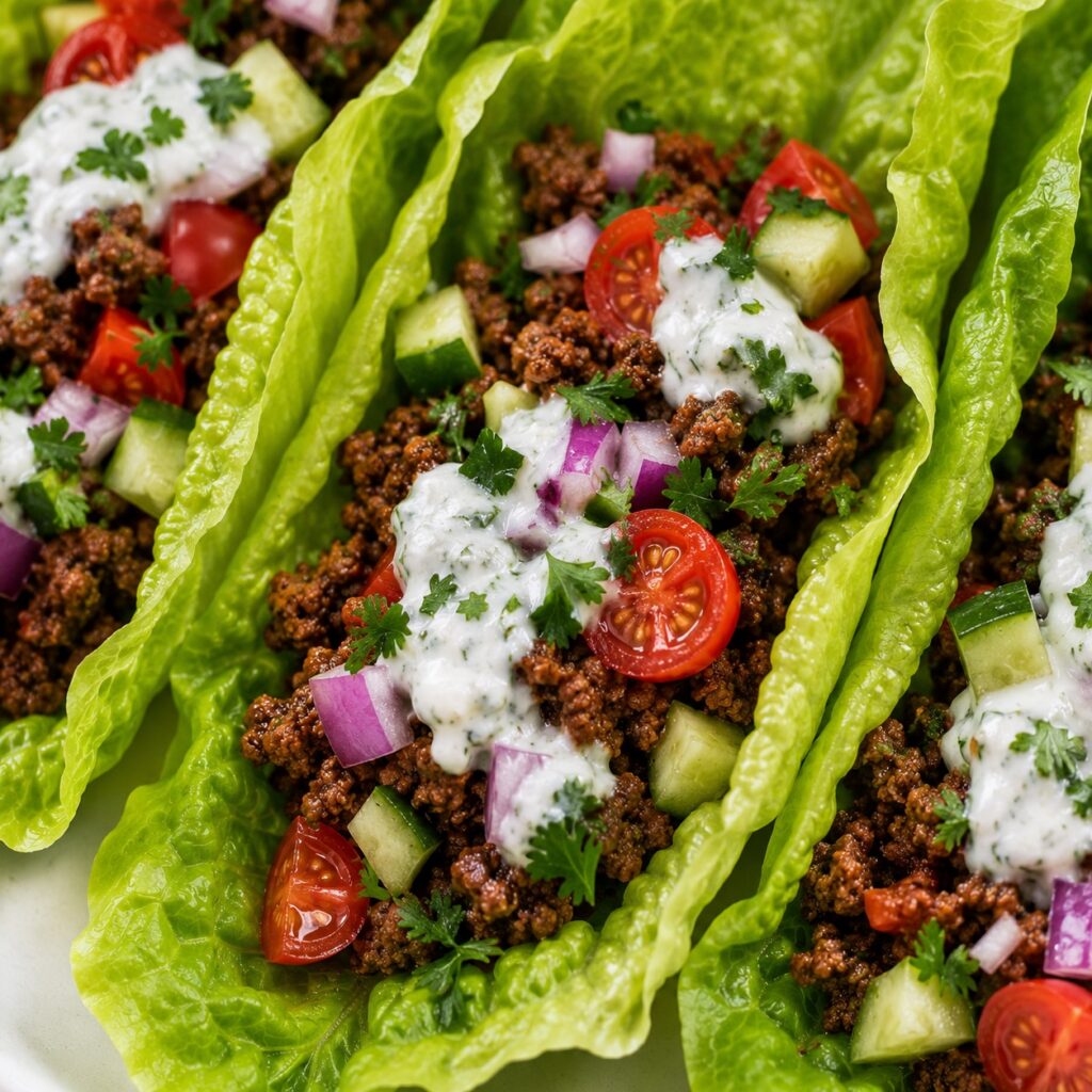 High Protein Taco Lettuce Wraps Recipe low calorie taco lettuce wraps