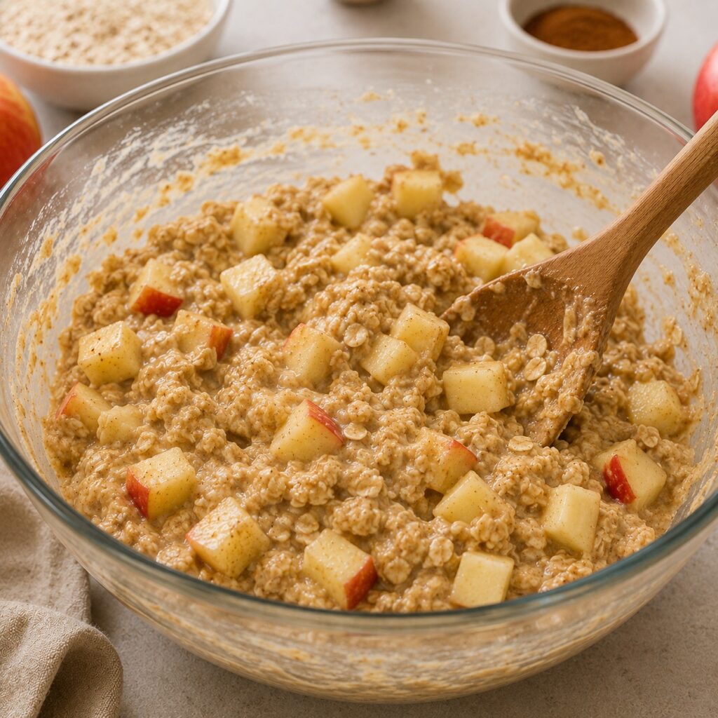 making apple oat dessert