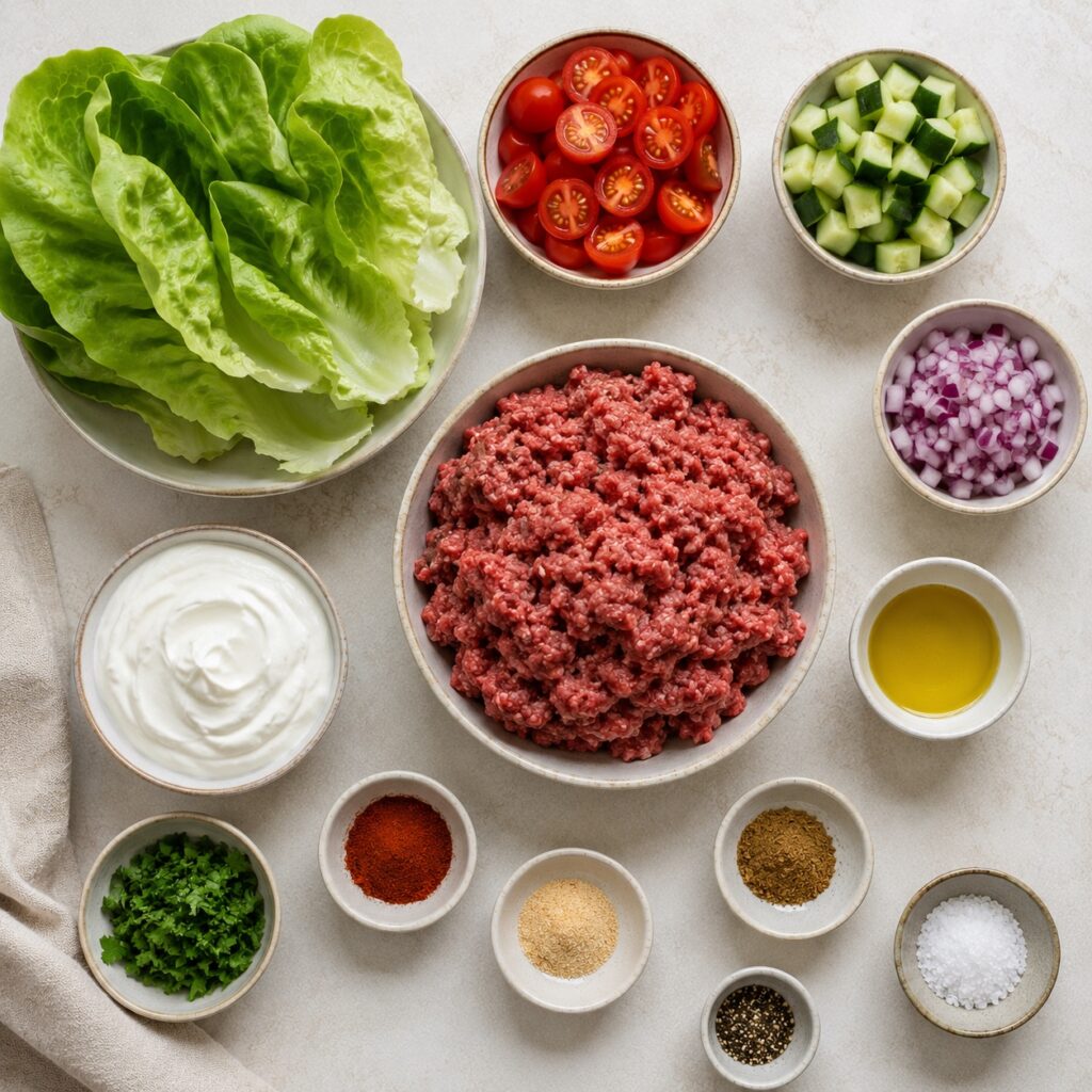 High Protein Taco Lettuce Wraps Recipe taco lettuce wraps ingredients