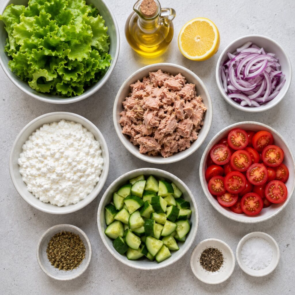Tuna Cottage Cheese Salad – Easy Low Calorie Lunch Recipe tuna cottage cheese salad ingredients