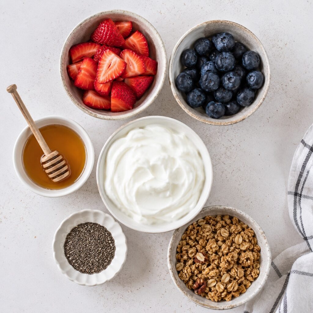 High Protein Yogurt Breakfast Bowl (Low Calorie & Easy) yogurt breakfast bowl ingredients