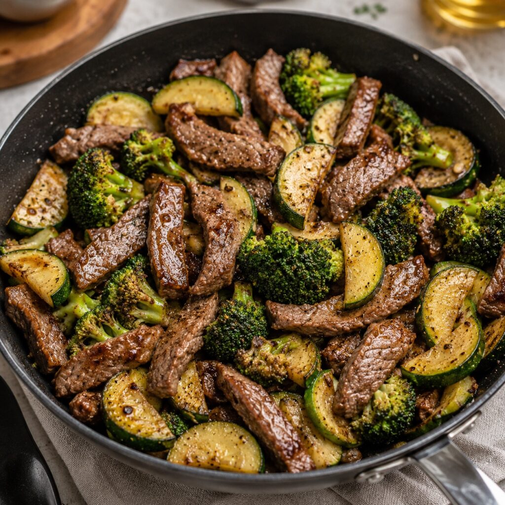 High Protein 2000 Calorie Meal Plan for Healthy Eating beef roasted vegetable skillet