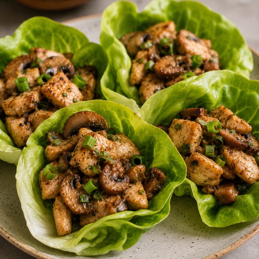 High Protein 1000 Calorie Meal Plan Healthy Meals for Weight Loss chicken mushroom lettuce wraps