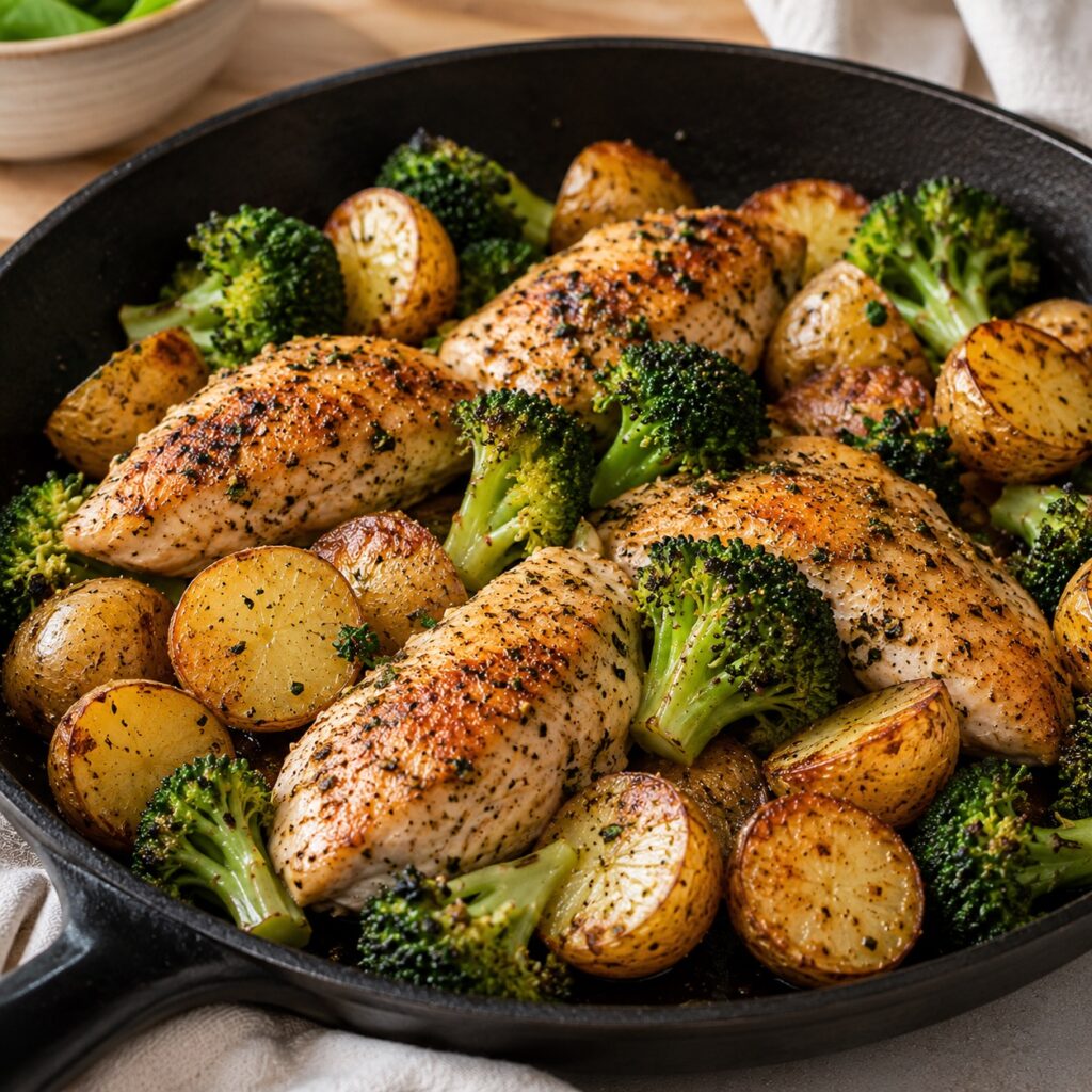 Simple High Protein 2000 Calorie Meal Plan for Everyday Healthy Eating chicken roasted potato skillet