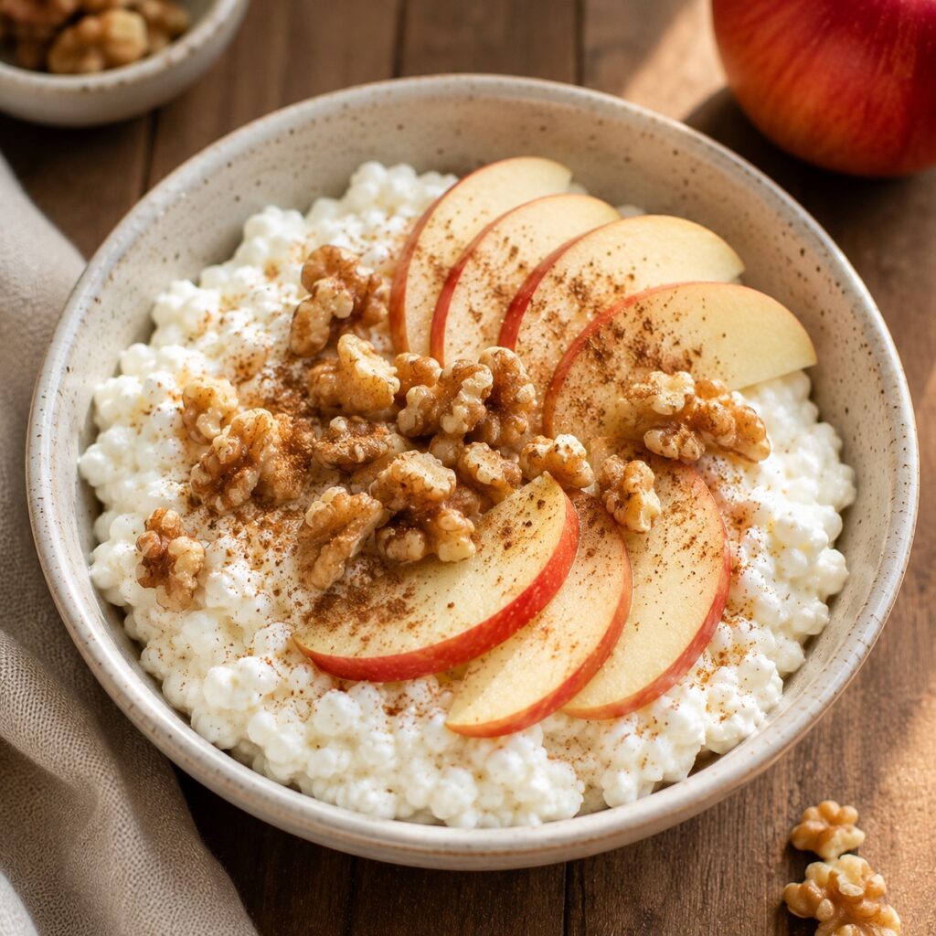 Healthy High Protein Meal Plan Under 1500 Calories cottage cheese apple protein snack