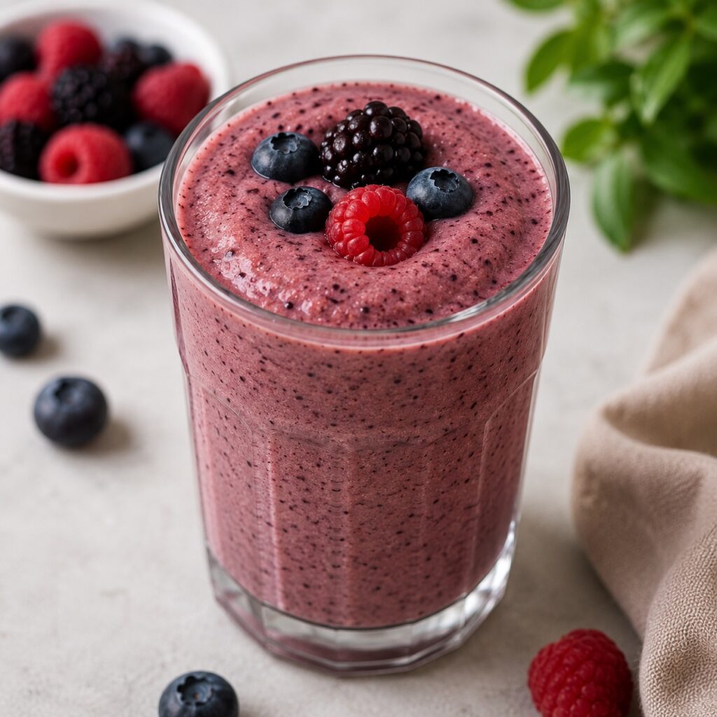 High Protein 1000 Calorie Meal Plan Simple Healthy Recipes protein berry smoothie snack