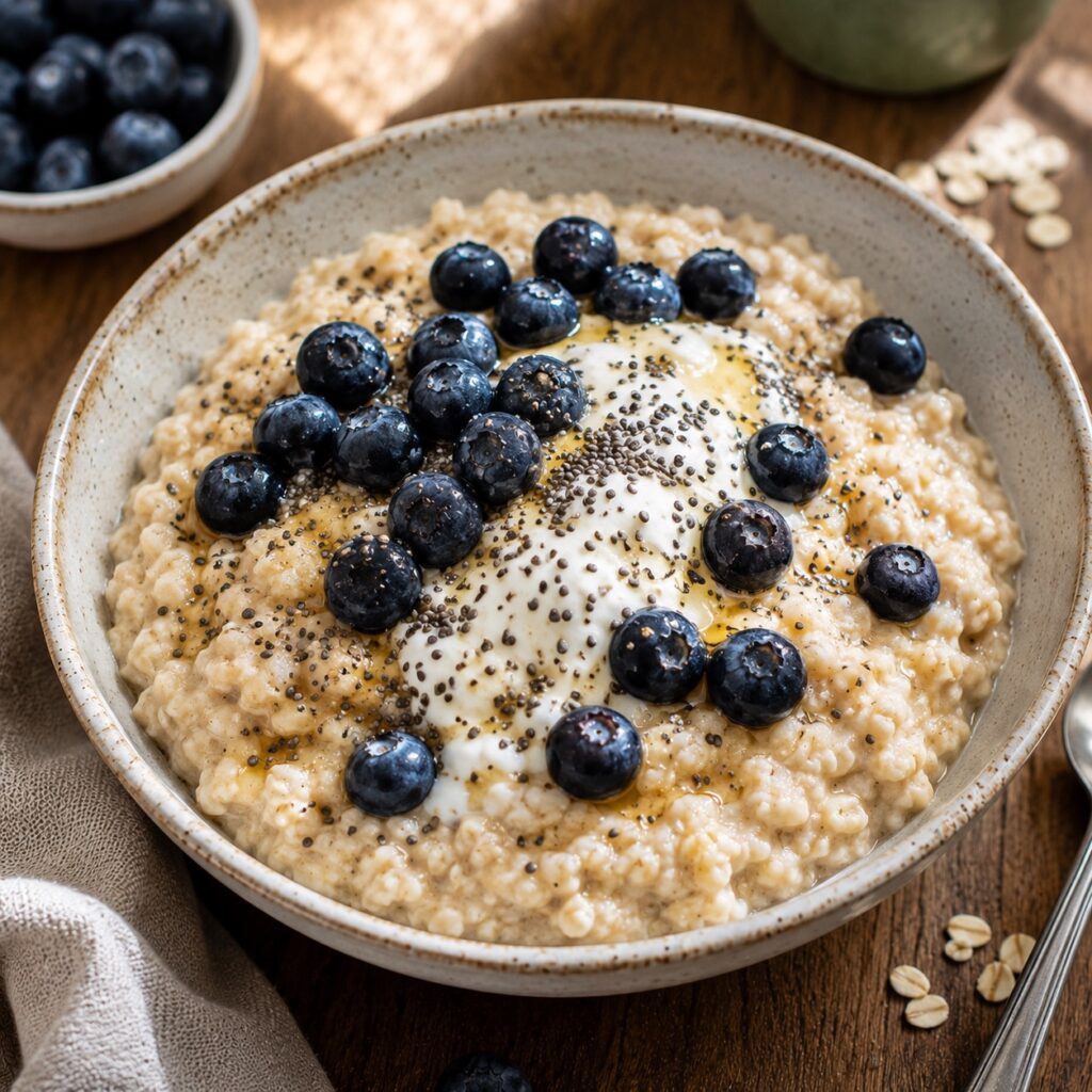Healthy High Protein Meal Plan Under 1500 Calories protein oatmeal berries breakfast