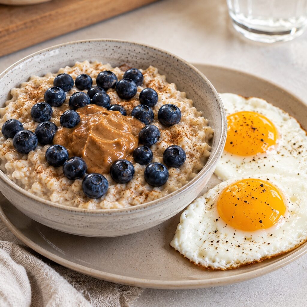 Simple High Protein 2000 Calorie Meal Plan for Everyday Healthy Eating protein oatmeal eggs berries