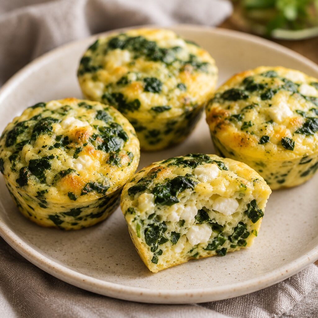 High Protein 1000 Calorie Meal Plan Simple Healthy Recipes spinach feta egg muffins breakfast