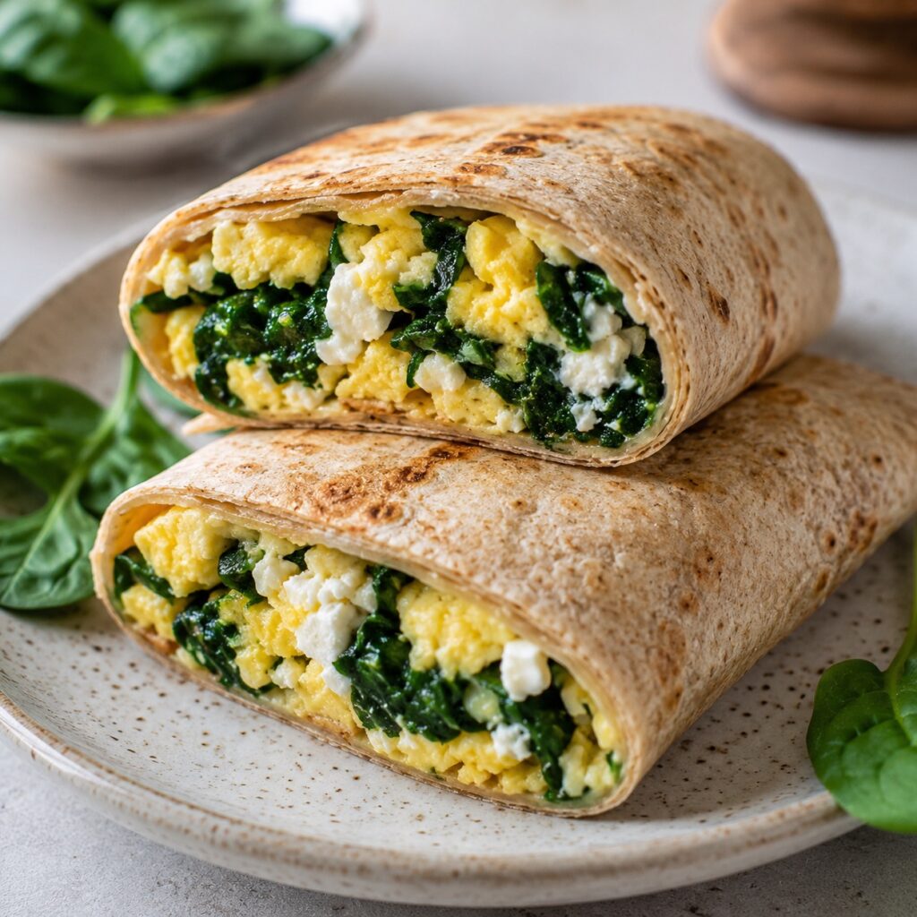 Easy High Protein 2000 Calorie Meal Plan for Balanced Eating spinach feta egg wrap