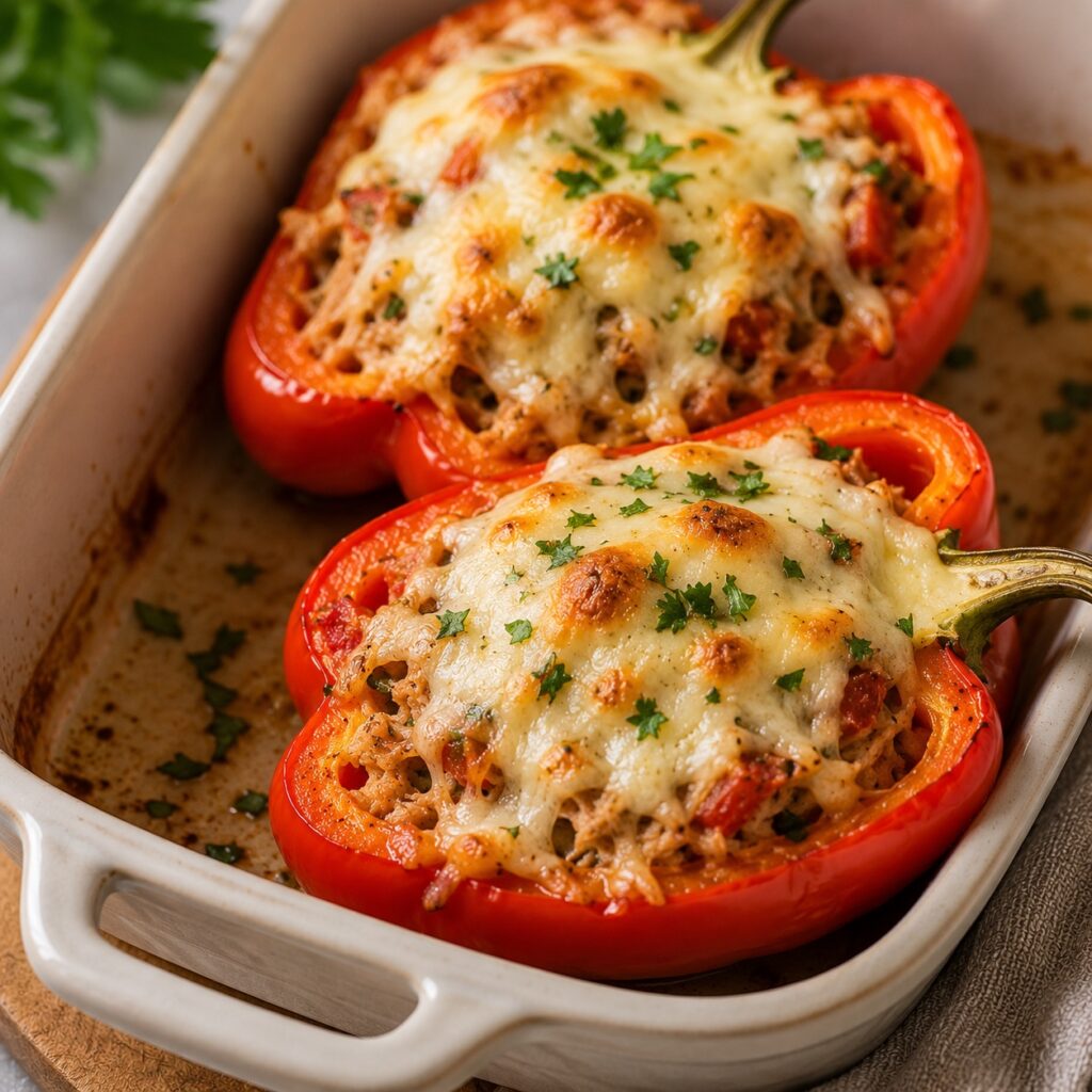 High Protein 1000 Calorie Meal Plan Simple Healthy Recipes tuna stuffed bell peppers dinner
