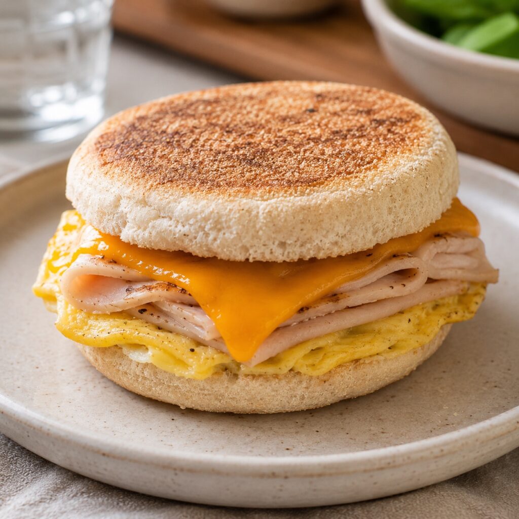 Healthy High Protein 2000 Calorie Meal Plan for Easy Meal Prep turkey egg breakfast sandwich