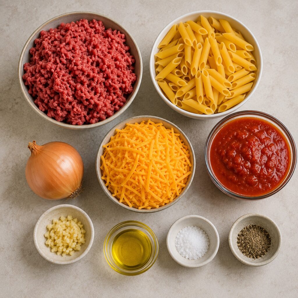 This cheesy beef pasta skillet easy budget dinner under $10 cheesy beef pasta skillet ingredients