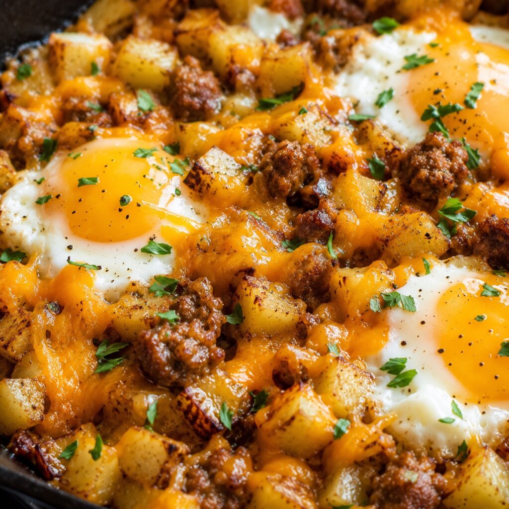 Budget Breakfast Under $10 easy budget breakfast skillet close up
