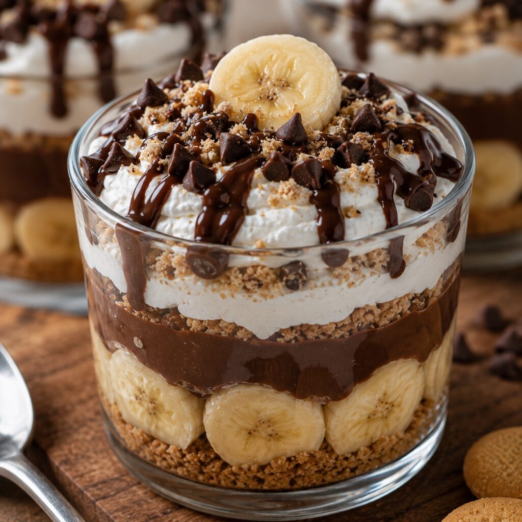Easy Chocolate Banana Dessert Cups easy budget dessert cups close up