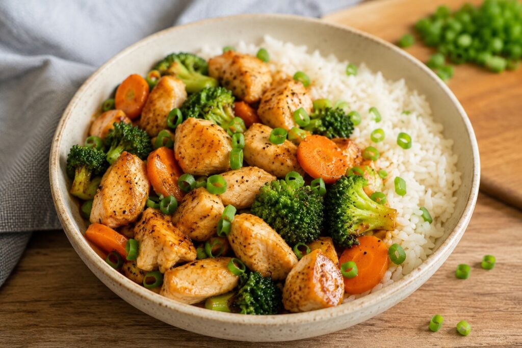 garlic chicken rice bowl under 5 dollars