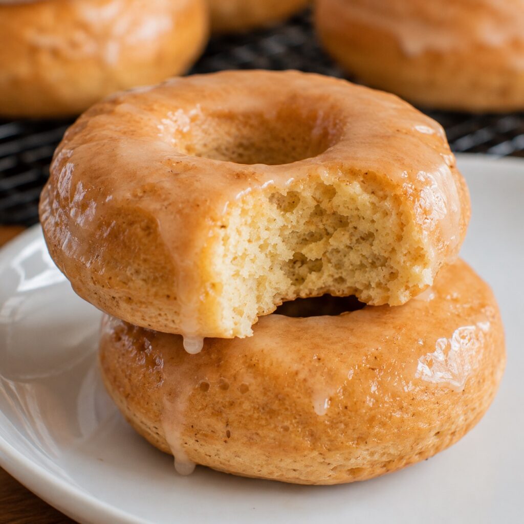 healthy baked donuts close up
