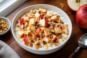healthy greek yogurt apple breakfast bowl