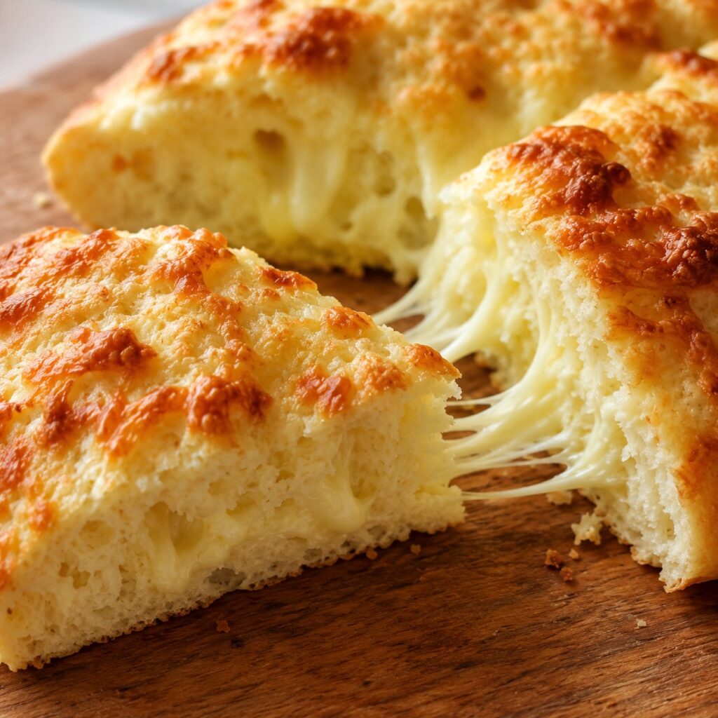 Easy 3 Ingredient Cheese Bread homemade cheese bread close up