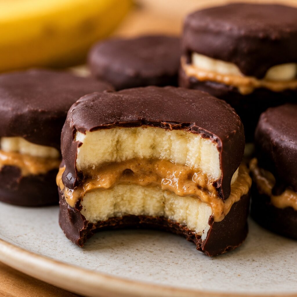 Easy 3 Ingredient Peanut Butter Banana Bites homemade peanut butter banana bites close up