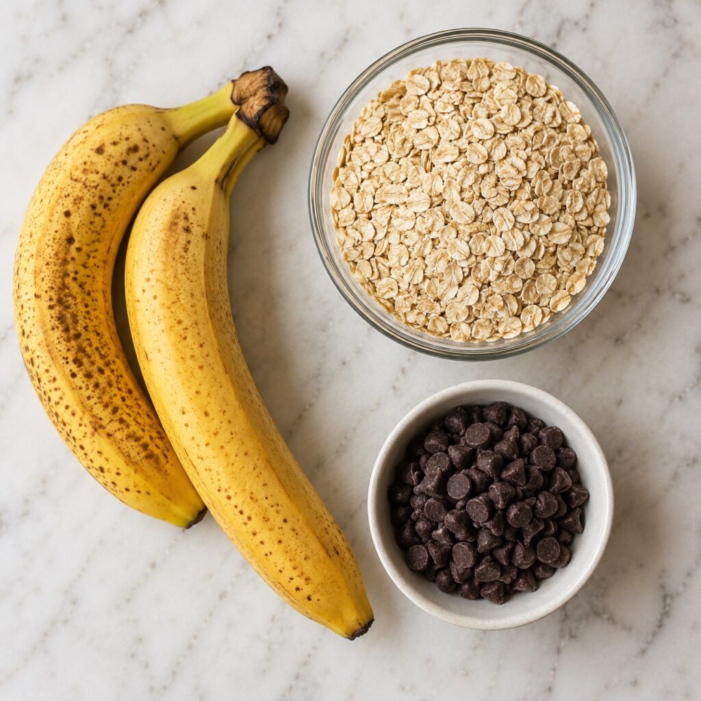Easy 3 Ingredient Banana Oat Cookies ingredients banana oat cookies