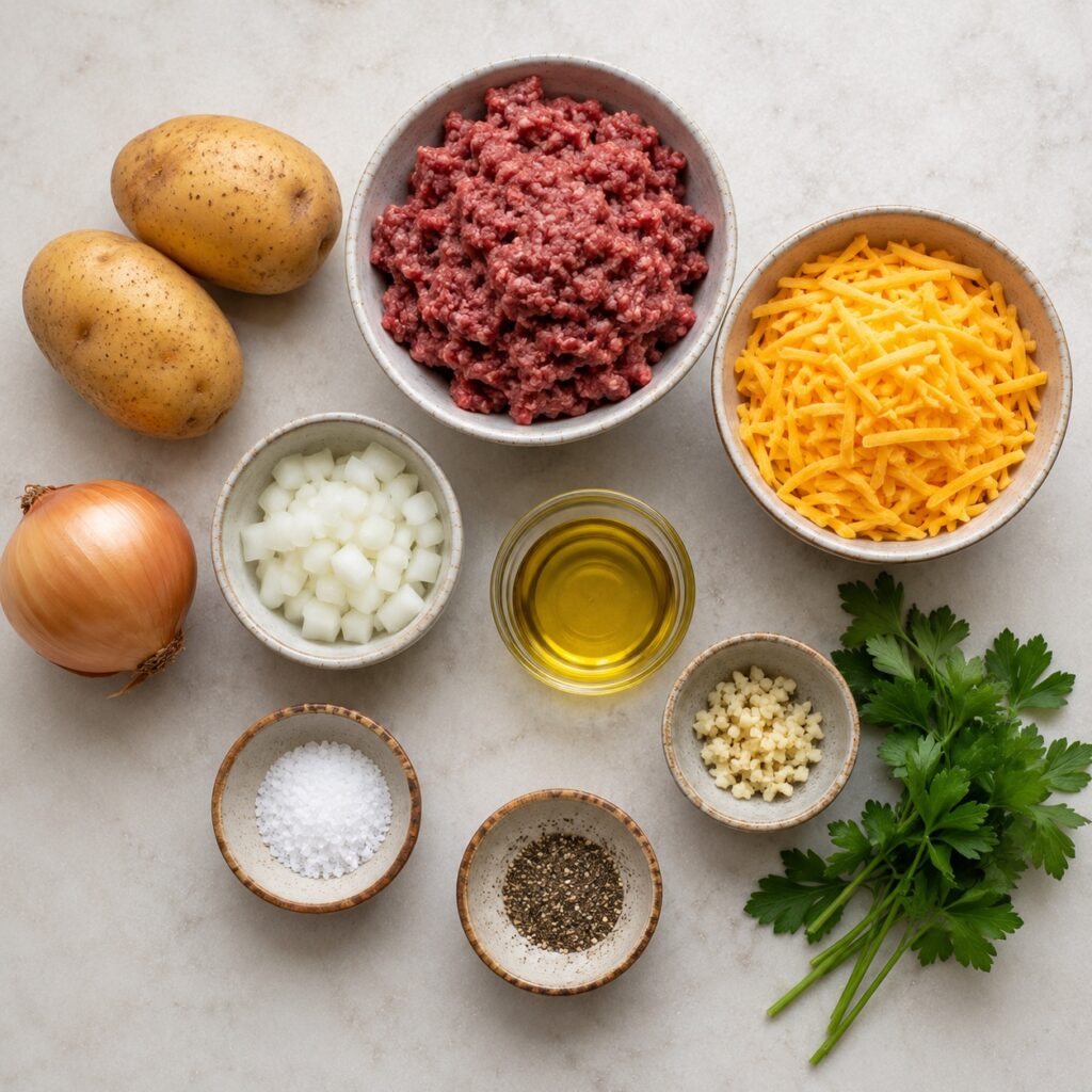 Cheesy Beef Potato Skillet Under $5 ingredients cheesy beef potato skillet