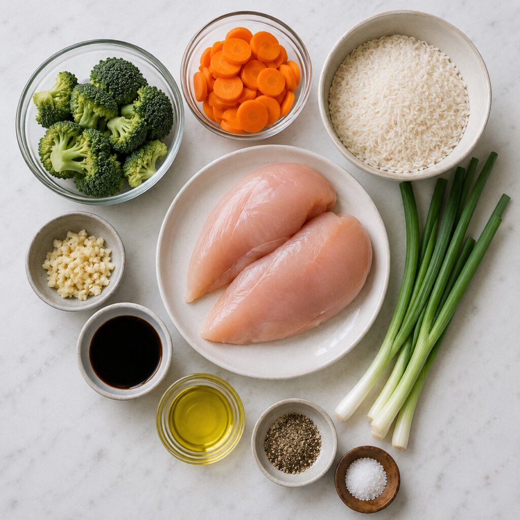 Garlic Chicken Rice Bowl Under $5 ingredients garlic chicken rice bowl
