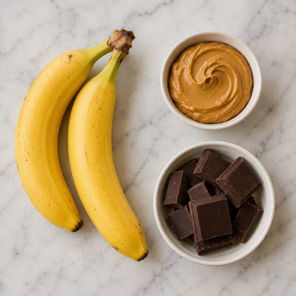 Easy 3 Ingredient Peanut Butter Banana Bites ingredients peanut butter banana bites
