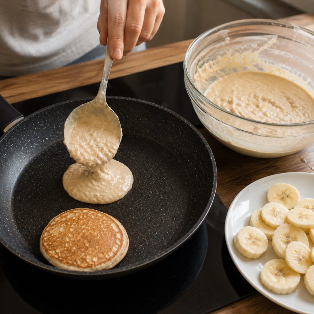 Healthy Banana Oat Pancakes Easy Breakfast Recipe making healthy banana oat pancakes