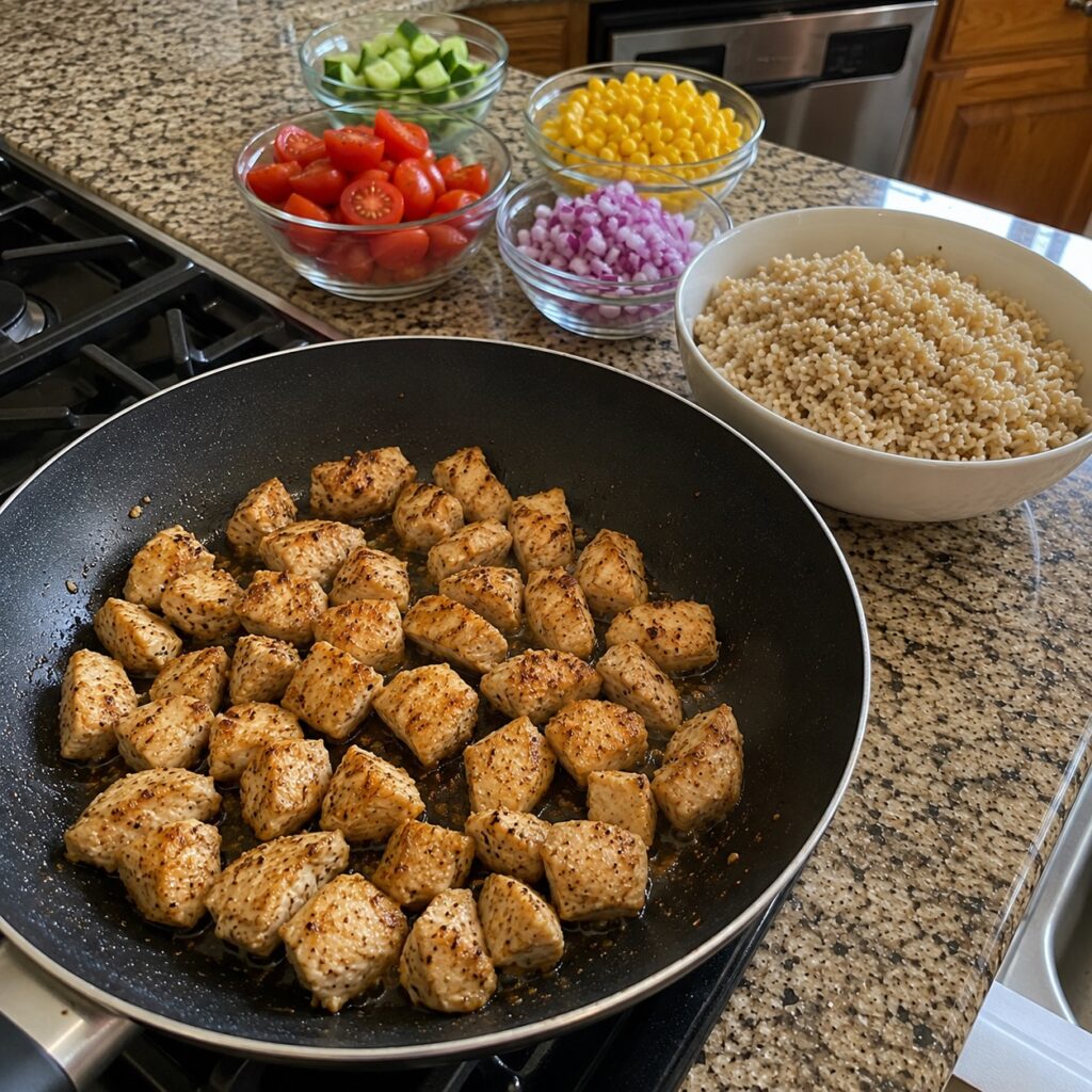 cooking garlic lime chicken rice bowl