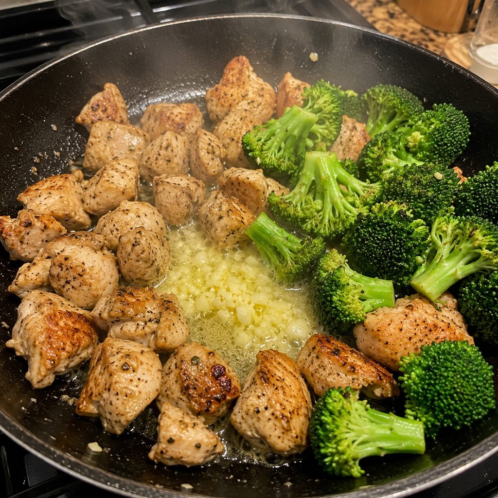 Easy Keto Garlic Butter Chicken with Broccoli cooking keto garlic butter chicken