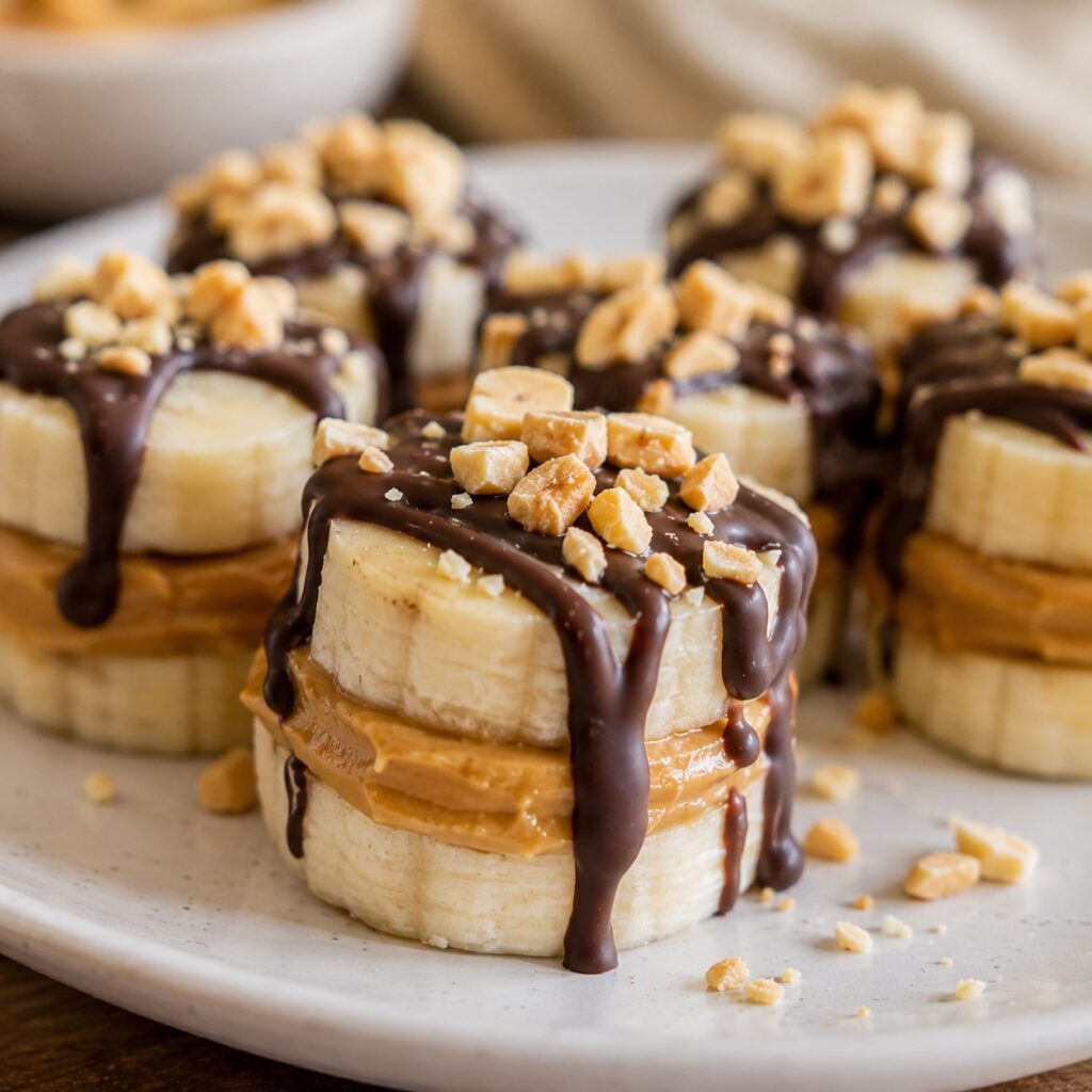 Healthy Peanut Butter Banana Frozen Bites healthy peanut butter banana frozen bites close up