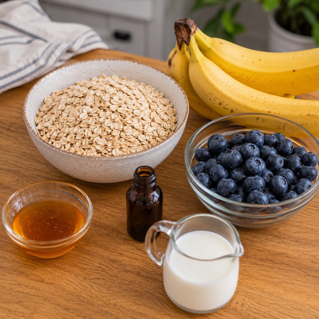 Healthy Blueberry Oatmeal Bars ingredients healthy blueberry oatmeal bars