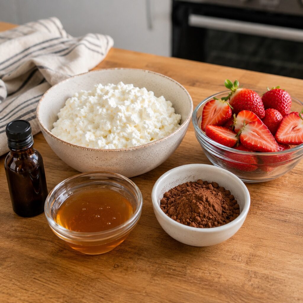 ingredients healthy chocolate cottage cheese mousse