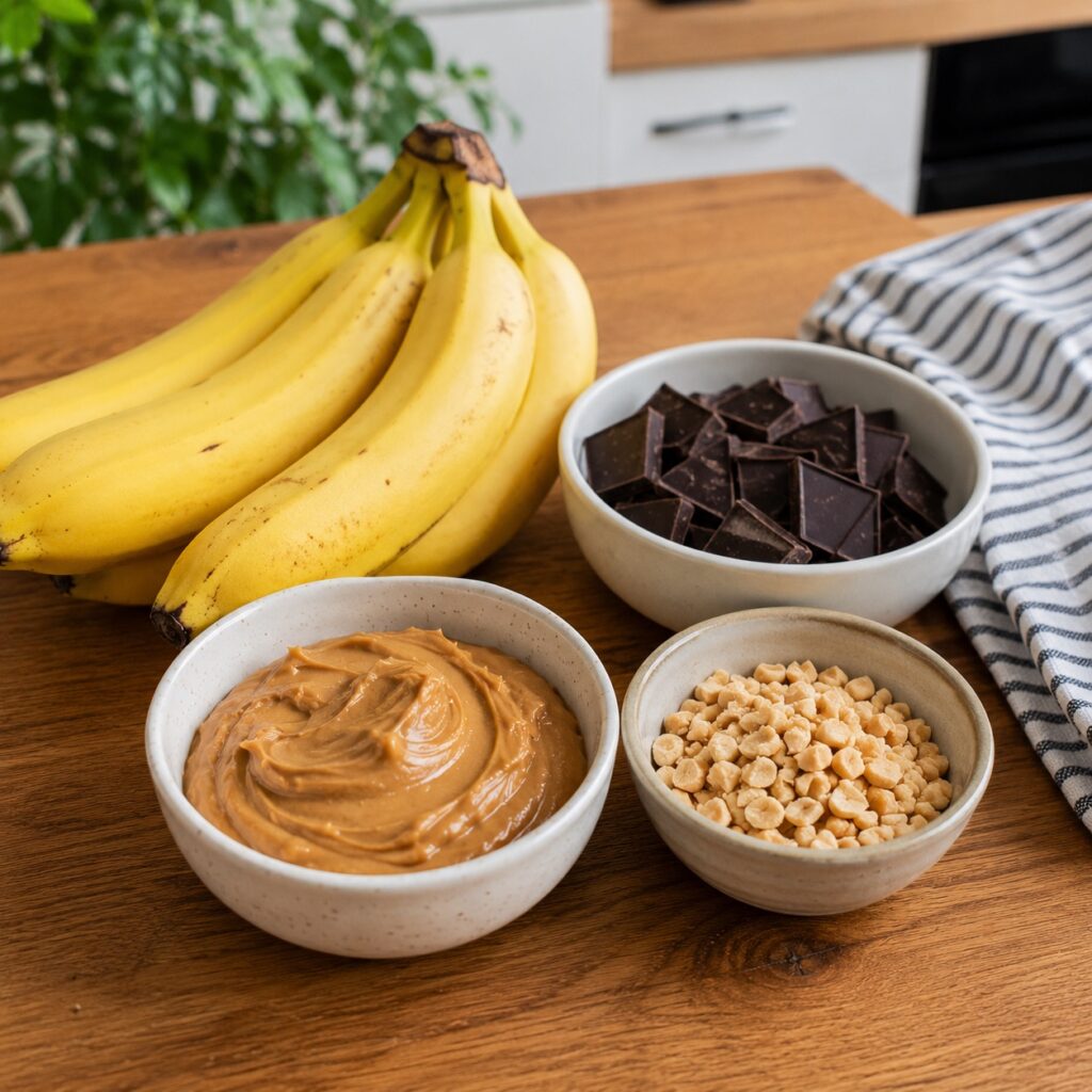 Healthy Peanut Butter Banana Frozen Bites ingredients healthy peanut butter banana frozen bites