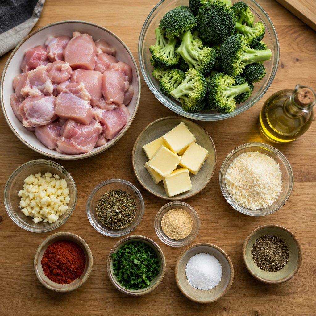 Easy Keto Garlic Butter Chicken with Broccoli ingredients keto garlic butter chicken